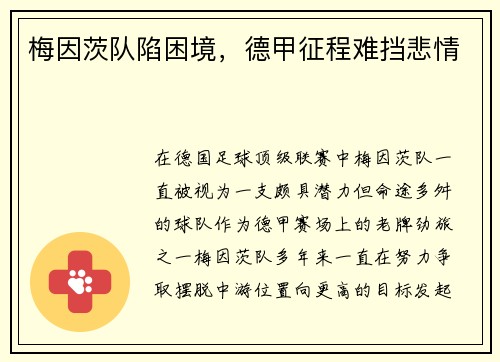 梅因茨队陷困境，德甲征程难挡悲情